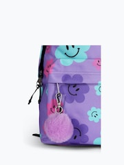 Hype. Unisex Purple Happy Flower Print Backpack - Image 5 of 6