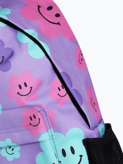 Hype. Unisex Purple Happy Flower Print Backpack - Image 6 of 6