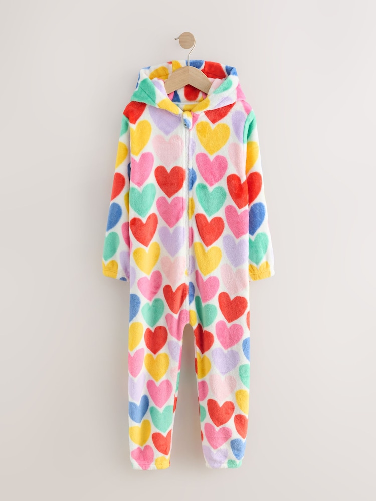 Multi Heart Print Fleece All-In-One (1.5-16yrs) - Image 1 of 4