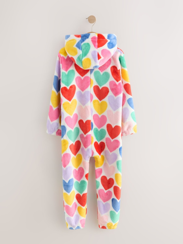 Multi Heart Print Fleece All-In-One (1.5-16yrs) - Image 2 of 4