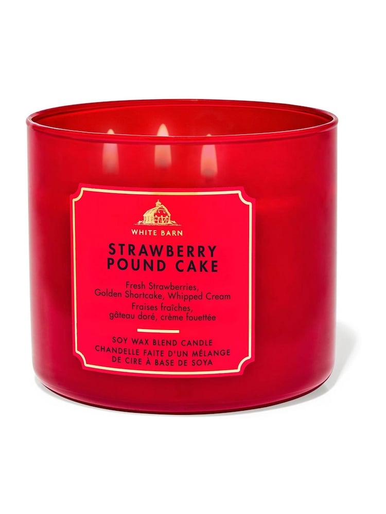 Bath & Body Works Strawberry Pound Cake 3 Wick Candle 14.5 oz / 411 g - Image 1 of 2