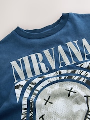تصميم Nirvana باللون الأزرق النيلي - تيشِرت مزيّن بشعار (3-16 سنة) - صورة 6 من 7