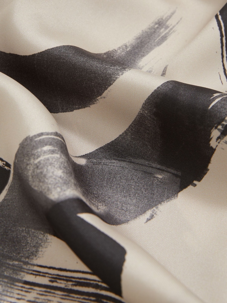 Reiss Charcoal Grey/Off White Zephr Brushstroke-Print Cuban-Collar Shirt - Image 7 of 7