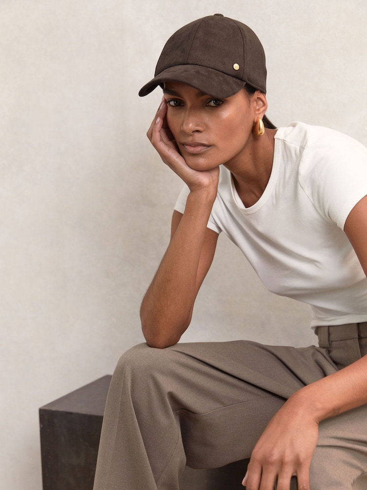 Reiss Chocolate Nicole Logo Embroidered Baseball Cap - Image 2 of 5
