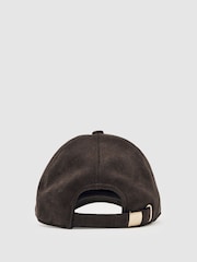 Reiss Chocolate Nicole Logo Embroidered Baseball Cap - Image 4 of 5