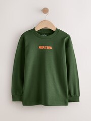 Blue/Green Graphic Relaxed Fit Long Sleeve Heavyweight T-Shirts 3 Pack (3-16yrs) - Image 2 of 7