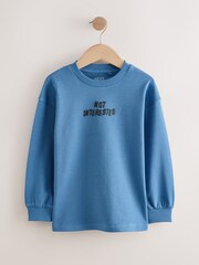 Blue/Green Graphic Relaxed Fit Long Sleeve Heavyweight T-Shirts 3 Pack (3-16yrs) - Image 3 of 7