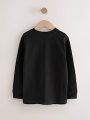 Black/Khaki/Stone Long Sleeve Colourblock T-Shirts 3 Pack (3-16yrs) - Image 5 of 8