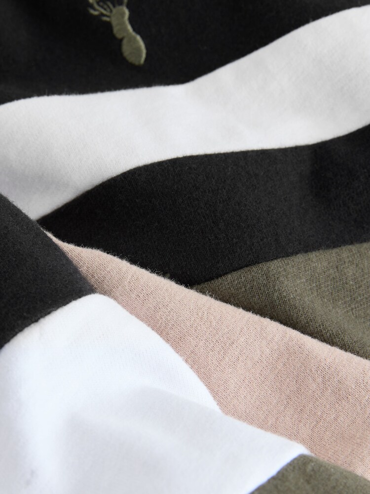 Black/Khaki/Stone Long Sleeve Colourblock T-Shirts 3 Pack (3-16yrs) - Image 8 of 8