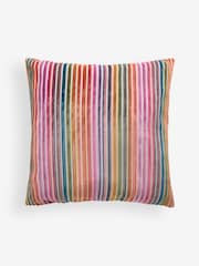 Bright 59 x 59cm Cut Velvet Stripe Cushion - Image 3 of 5