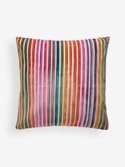 Bright 43 x 43cm Cut Velvet Stripe Cushion - Image 3 of 5