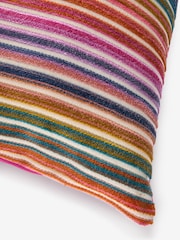 Bright 43 x 43cm Cut Velvet Stripe Cushion - Image 5 of 5