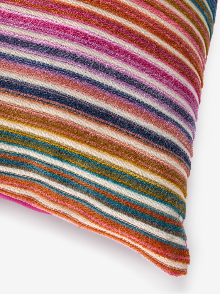 Bright 43 x 43cm Cut Velvet Stripe Cushion - Image 5 of 5