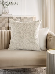 Silver 59 x 59cm Cut Velvet Spot Cushion - Image 1 of 5