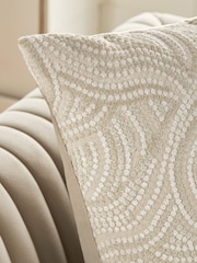Silver 59 x 59cm Cut Velvet Spot Cushion - Image 2 of 5