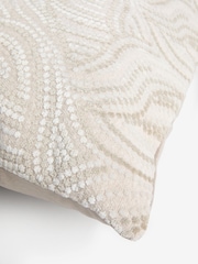 Silver 59 x 59cm Cut Velvet Spot Cushion - Image 5 of 5
