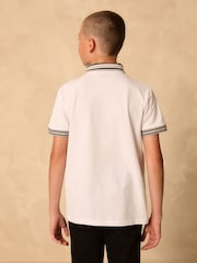 White Stripe Tipped Collar Short Sleeve Polo Shirt (3-16yrs) - Image 2 of 8