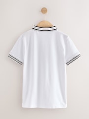 White Stripe Tipped Collar Short Sleeve Polo Shirt (3-16yrs) - Image 6 of 8