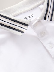 White Stripe Tipped Collar Short Sleeve Polo Shirt (3-16yrs) - Image 7 of 8