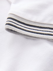 White Stripe Tipped Collar Short Sleeve Polo Shirt (3-16yrs) - Image 8 of 8