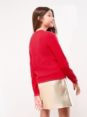 Lipsy Red Season Slogan Christmas Crew Neck Family Knitted Jumper (5-16yrs) - Image 4 of 4