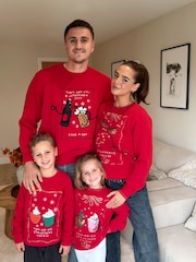 Lipsy Christmas Crew Neck Season Slogan Family Knitted Jumper (5-16yrs) - Imagen 5 de 5