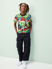 Multi Graffiti Smile Christmas Short Sleeve T-Shirt (3-16yrs) - Image 2 of 8