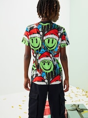 Multi Graffiti Smile Christmas Short Sleeve T-Shirt (3-16yrs) - Image 3 of 8