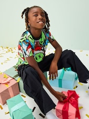 Multi Graffiti Smile Christmas Short Sleeve T-Shirt (3-16yrs) - Image 4 of 8