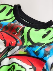 Multi Graffiti Smile Christmas Short Sleeve T-Shirt (3-16yrs) - Image 8 of 8