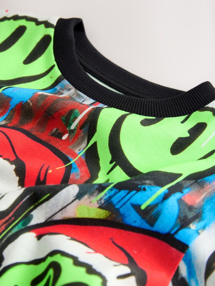 Multi Graffiti Smile Christmas Short Sleeve T-Shirt (3-16yrs) - Image 8 of 8