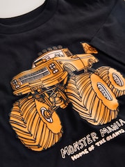 Black/Orange Monster Truck Relaxed Fit Short Sleeve Graphic Print T-Shirt (3-16yrs) - Image 4 of 4