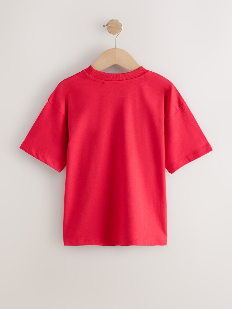 Red/Purple Skull Relaxed Fit Short Sleeve Graphic Print T-Shirt (3-16yrs) - Image 2 of 4 Red/Purple Skull Relaxed Fit Short Sleeve Graphic Print T-Shirt (3-16yrs) - Image 2 of 4