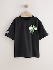 Black Smile Back Print Relaxed Fit Short Sleeve Graphic Print T-Shirt (3-16yrs) - Image 6 of 8