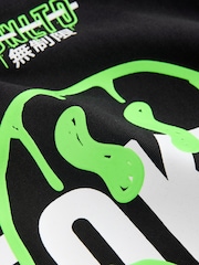 Black Smile Back Print Relaxed Fit Short Sleeve Graphic Print T-Shirt (3-16yrs) - Image 8 of 8