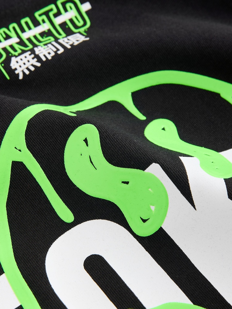 Black Smile Back Print Relaxed Fit Short Sleeve Graphic Print T-Shirt (3-16yrs) - Image 8 of 8 Black Smile Back Print Relaxed Fit Short Sleeve Graphic Print T-Shirt (3-16yrs) - Image 8 of 8