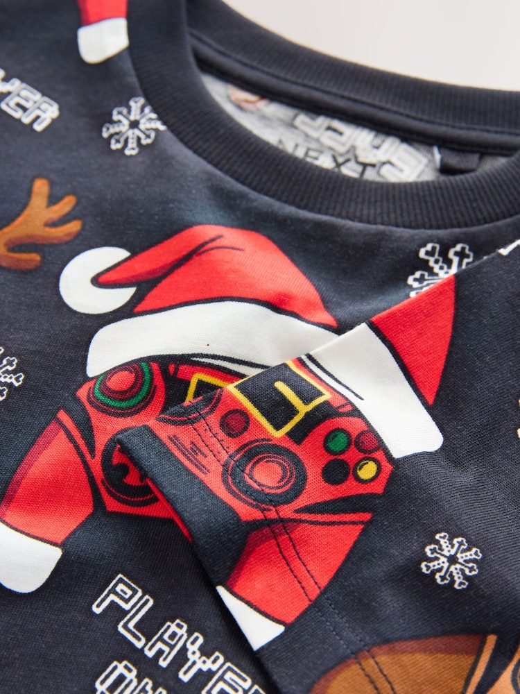 Black Controller Christmas Short Sleeve T-Shirt (3-16yrs) - Image 7 of 7