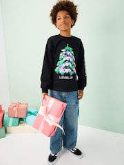 Black Heavyweight Controller Christmas Long Sleeve T-Shirt (3-16yrs) - Image 2 of 3