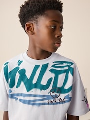 Grey Graffiti Relaxed Fit Short Sleeve Graphic Print T-Shirt (3-16yrs) - Image 4 of 9