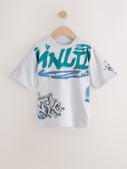 Grey Graffiti Relaxed Fit Short Sleeve Graphic Print T-Shirt (3-16yrs) - Image 5 of 9