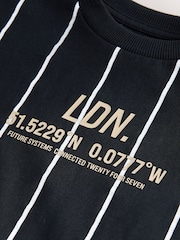 Black/White Stripe Relaxed Fit Short Sleeve Graphic Print T-Shirt (3-16yrs) - Image 7 of 8