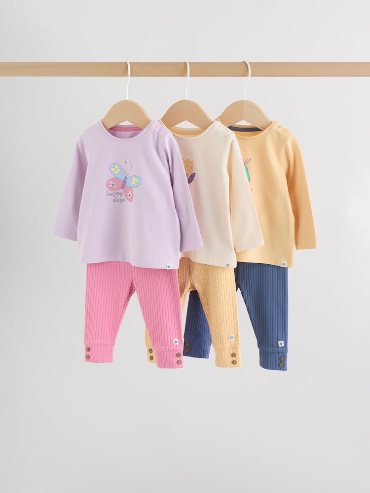 Purple Long Sleeve Top And Leggings Set 6 Piece (0mths-3yrs) - Image 1 of 19