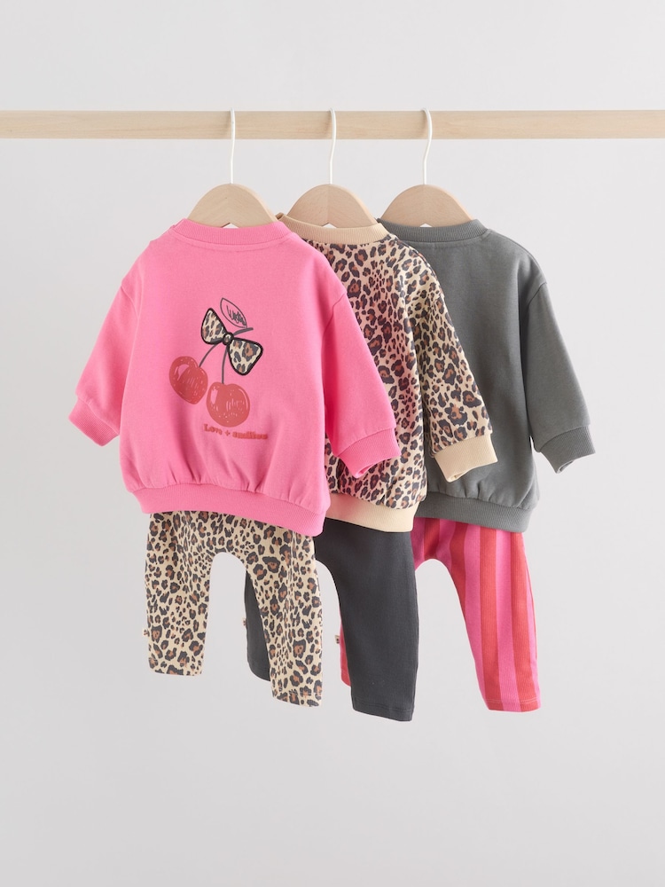 Pink Baby Sweatshirts and Leggings 6 Piece Set (0mths-2yrs) - Image 2 of 20
