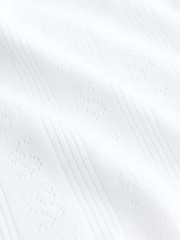self. White 100% Cotton Pointelle Vest - Image 2 of 3