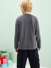 Grey Ice Cool Snowman Christmas Long Sleeve T-Shirt (3-16yrs) - Image 2 of 7