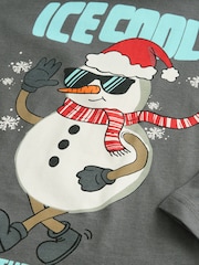 Grey Ice Cool Snowman Christmas Long Sleeve T-Shirt (3-16yrs) - Image 7 of 7