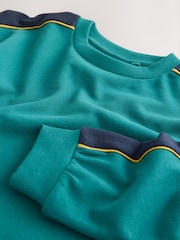 Green/Black Relaxed Fit Heavyweight Long Sleeve Colourblock T-Shirt (3-16yrs) - Image 4 of 4