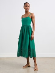 Finery Green Alora Broderie Anglaise Cotton Sundress - Image 1 of 4