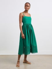 Finery Green Alora Broderie Anglaise Cotton Sundress - Image 2 of 4