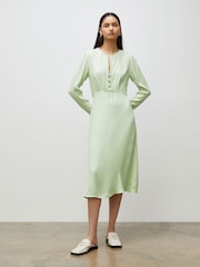 Finery Lina Satin Polka Dot Midi Dress - Image 1 of 4